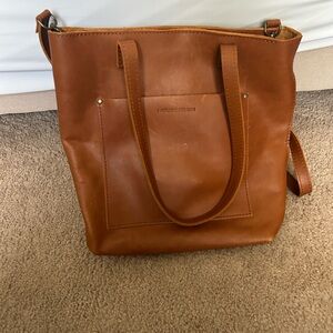 Portland leather crossbody tote